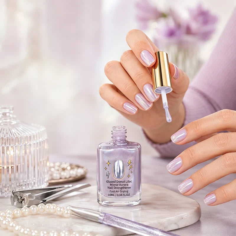 🔥Last Day Buy 1 Get 1 Free $ 9.99 Each🔥✨Lilac Glossy Mirror Nail Strengthener