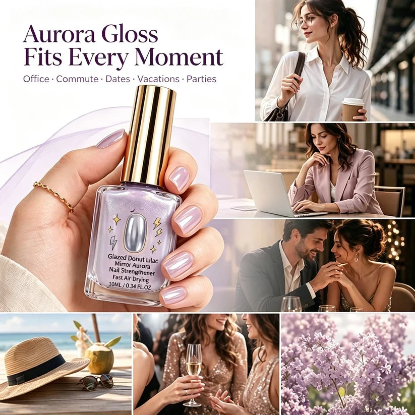 🔥Last Day Buy 1 Get 1 Free $ 9.99 Each🔥✨Lilac Glossy Mirror Nail Strengthener