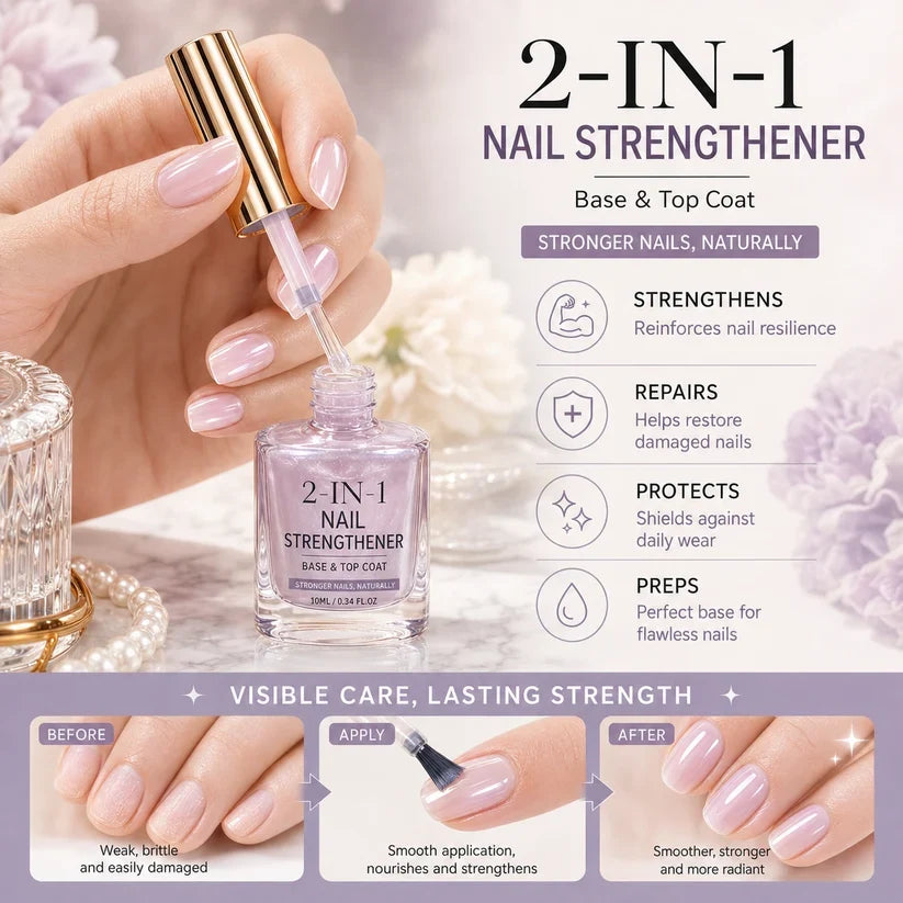 🔥Last Day Buy 1 Get 1 Free $ 9.99 Each🔥✨Lilac Glossy Mirror Nail Strengthener