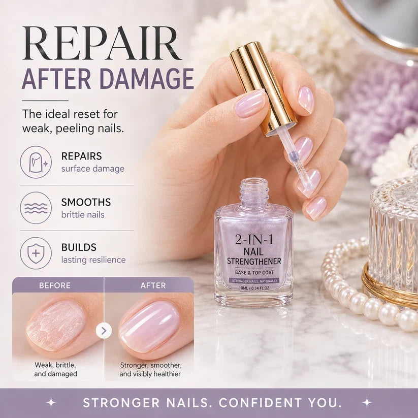 🔥Last Day Buy 1 Get 1 Free $ 9.99 Each🔥✨Lilac Glossy Mirror Nail Strengthener